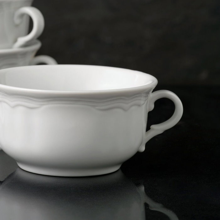 Hermia VN412KS00 Set 4 Tazones de Porcelana Blanca 350 ml Aptos para Lavavajillas y Microondas